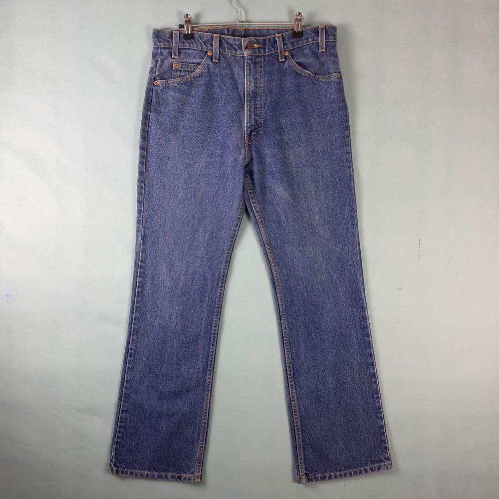 Vintage Levis Jeans Mens 35 (Fits 32x30) Dark Blue 517 Bootcut Made in USA 90s